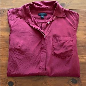 J crew 100% Silk Button Down